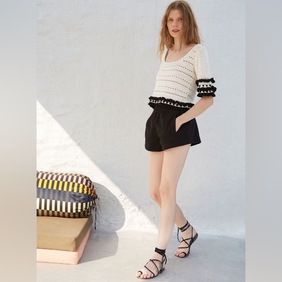 NWOT Apiece Apart New York Jute Cropped Crochet Limen-Blend Top / Sweater - Picture 3 of 7